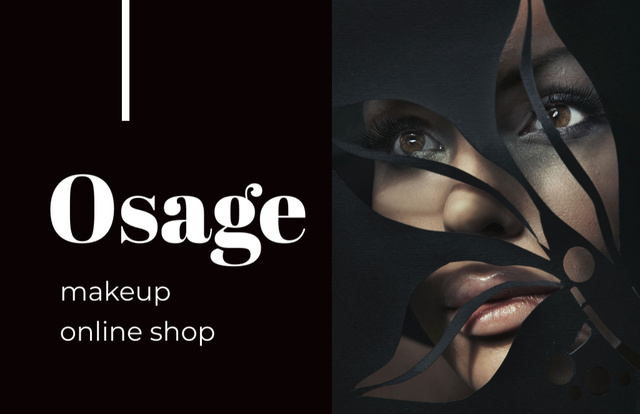 Online Cosmetics Shop Promotion Business Card 85x55mm Tasarım Şablonu