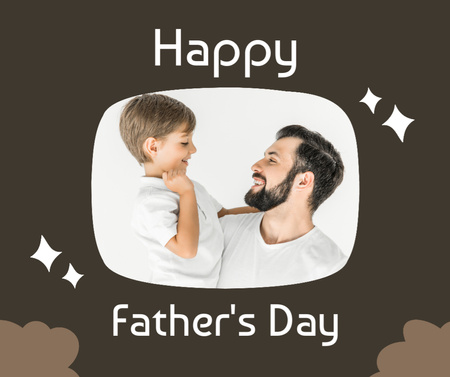 Father's Day Holiday with Dad and Son Facebook Design Template