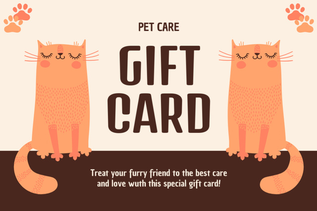 Pet Care Goods Voucher Gift Certificate – шаблон для дизайну
