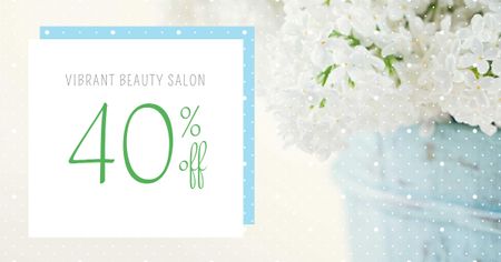 Beauty Salon Services Discount Offer Facebook AD Modelo de Design