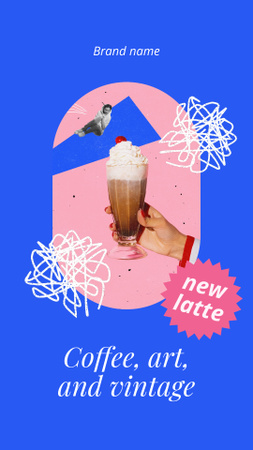 New Latte Drink Announcement Instagram Video Story Design Template