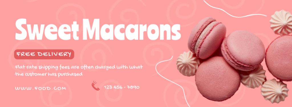 Ontwerpsjabloon van Facebook cover van Sweet Macarons Free Delivery