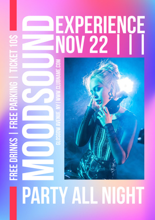 Modèle de visuel Party Announcement with Dj in Nightclub - Poster