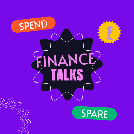 Template di design podcast topic annuncio sulla finanza Animated Post