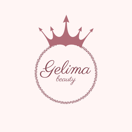 Beauty Salon Ad with Illustration of Crown Logo Design Template