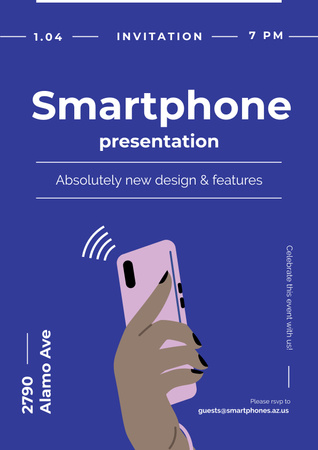 Plantilla de diseño de Invitation to new smartphone presentation Poster 