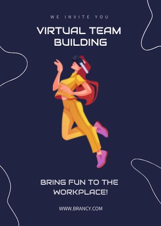 Virtual Team Building Announcement Invitation tervezősablon