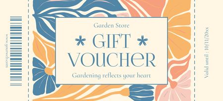 Discount Voucher of Garden Store Coupon 3.75x8.25in Design Template