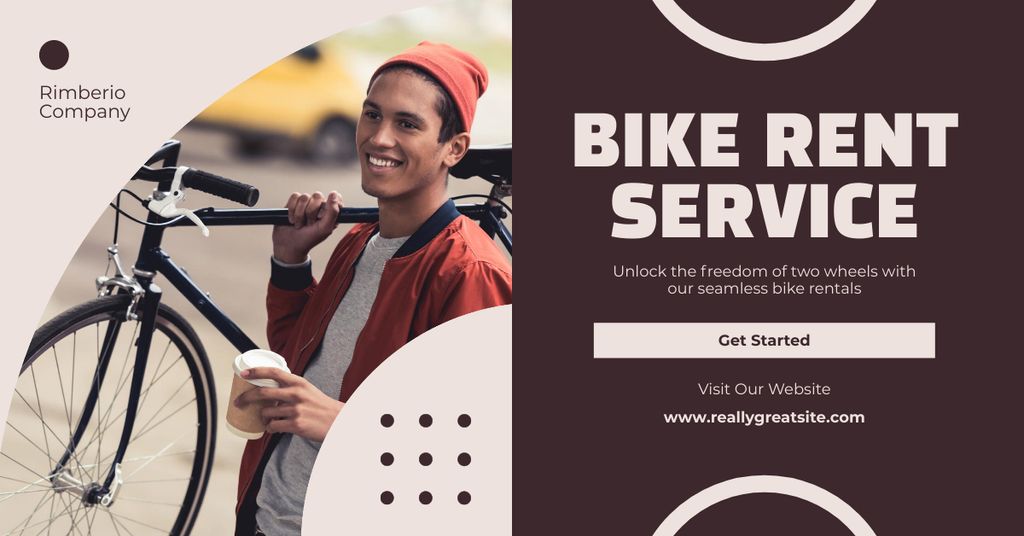 Bicycle Rent for Urban Transportation Facebook AD tervezősablon
