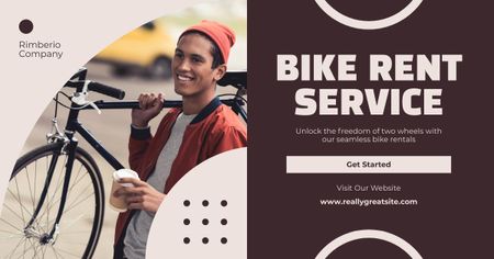 Plantilla de diseño de Alquiler de Bicicletas para Transporte Urbano Facebook AD 