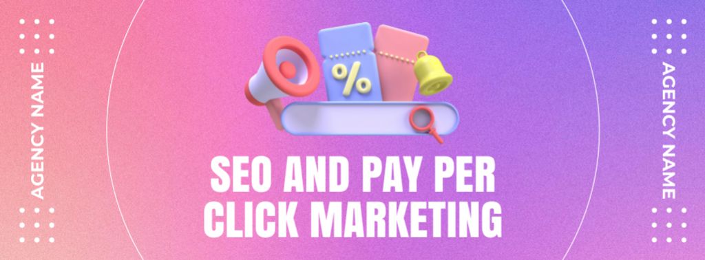 SEO And Pay Per Click Marketing Service From Agency Facebook cover Πρότυπο σχεδίασης