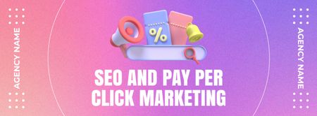 SEO And Pay Per Click Marketing Service From Agency Facebook cover Design Template