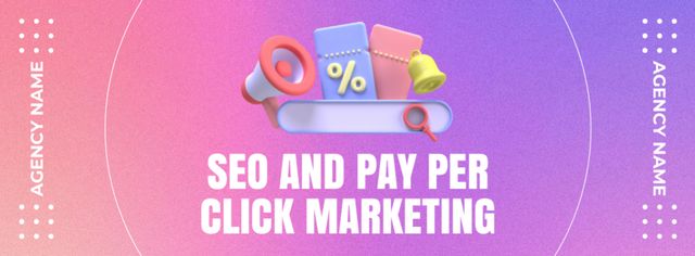 SEO And Pay Per Click Marketing Service From Agency Facebook cover Πρότυπο σχεδίασης