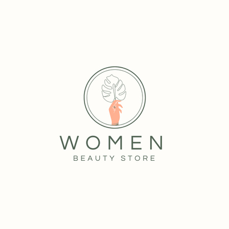 Women Beauty Store Emblem Logo 1080x1080px Design Template