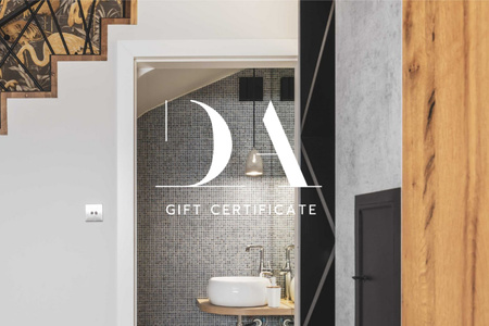 Design Studio offer with Bathroom interior Gift Certificate tervezősablon