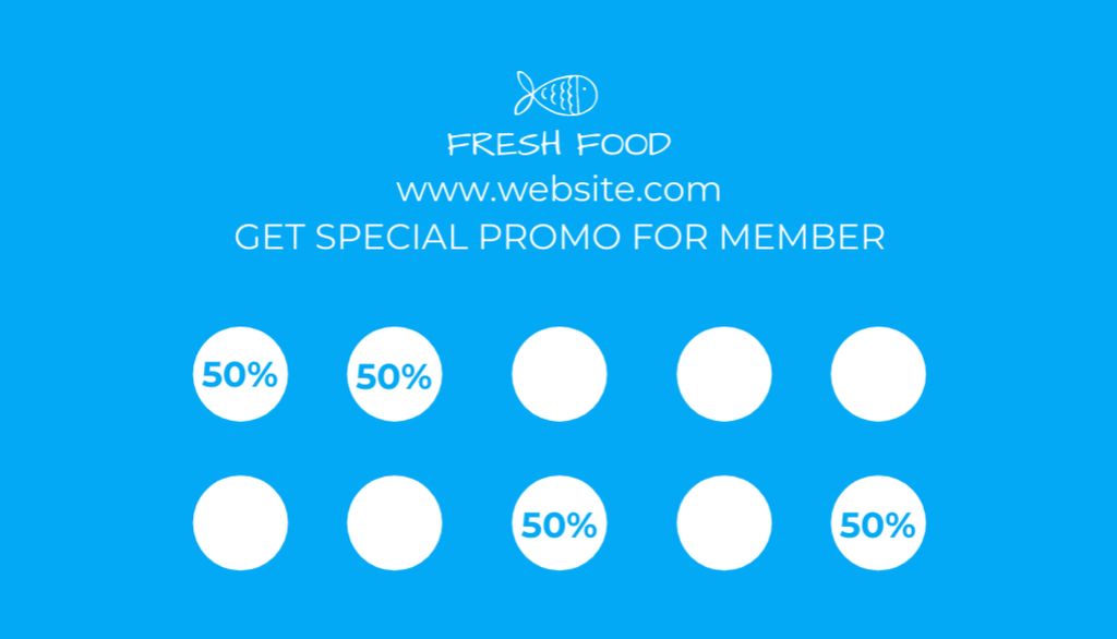 Loyalty Program from Fresh Seafood Retail Business Card US – шаблон для дизайна