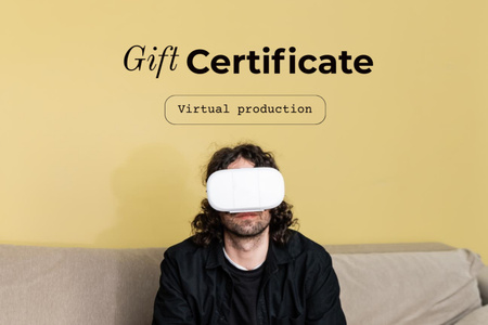 Modèle de visuel Man in Virtual Reality Glasses - Gift Certificate