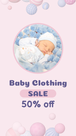 Best Baby Clothes At Half Price Offer Instagram Video Story Design Template