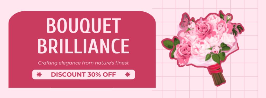 Brilliant Fresh Bouquets at Discount Facebook coverデザインテンプレート