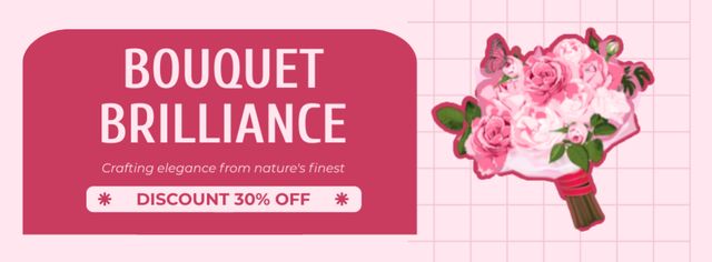 Brilliant Fresh Bouquets at Discount Facebook coverデザインテンプレート