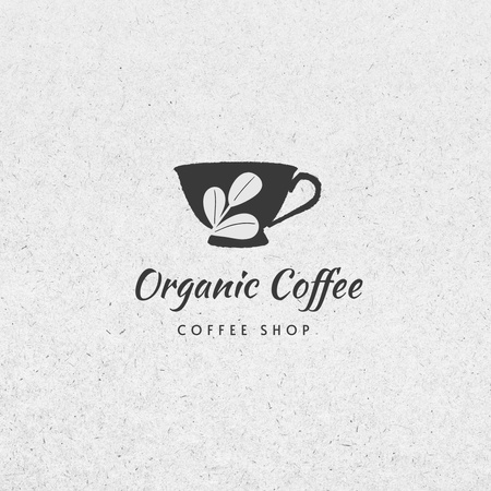 Coffee Shop Offers with Organic Coffee Logo 1080x1080pxデザインテンプレート