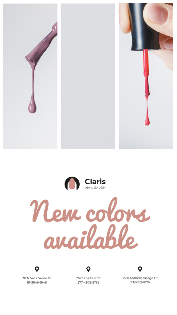 Nail Salon Ad in Pink Instagram Story Design Template