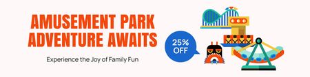 Family Fun At Amusement Park With Discount On Pass Twitter Design Template