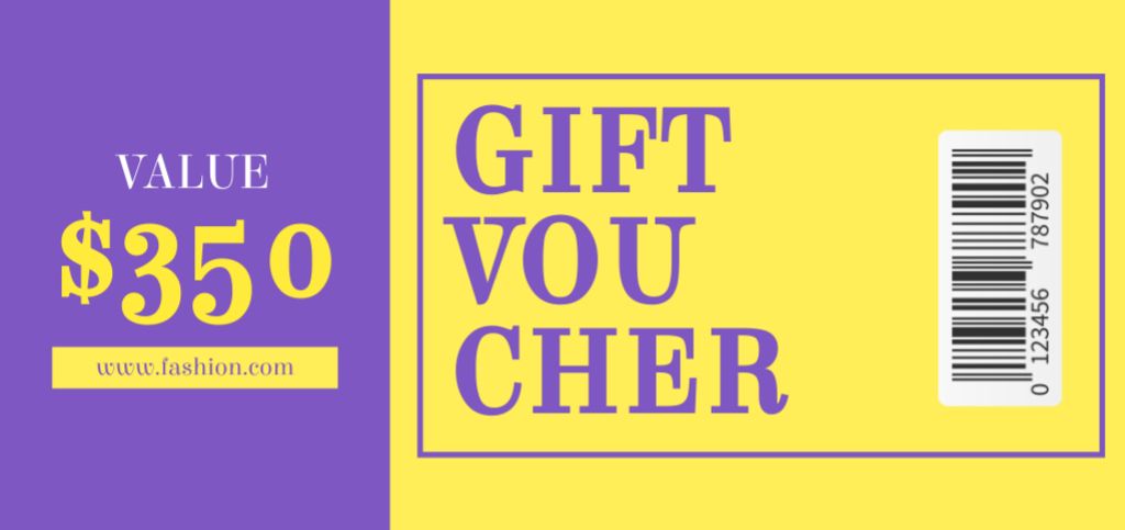 Gift Voucher for Purchases Coupon Din Large Modelo de Design