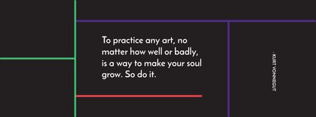 Designvorlage Citation about practice to any art für Facebook cover