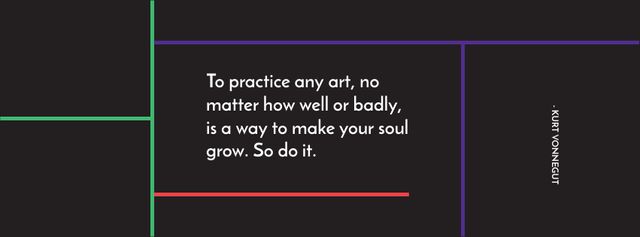 Citation about practice to any art Facebook cover Design Template