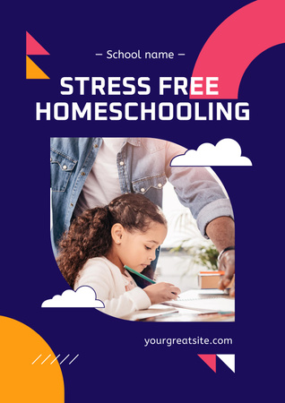 Ad of Stress Free Home Education Poster Design Template