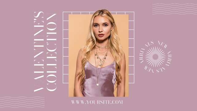 Valentine's Day New Women's Collection Sale FB event cover – шаблон для дизайна