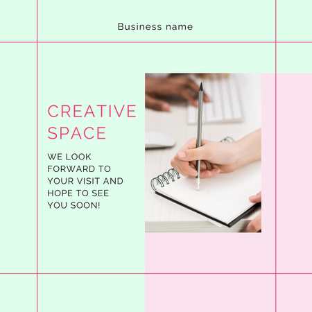 Designvorlage Creative Space for Work für Instagram