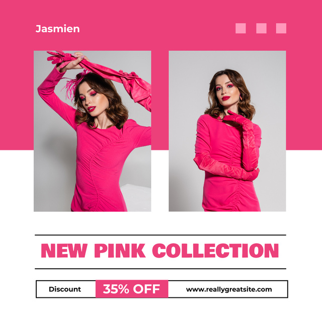 Designvorlage New Pink Fashion Collection Promotion für Instagram