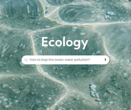 Ontwerpsjabloon van Facebook van eco concept met crystal sea water