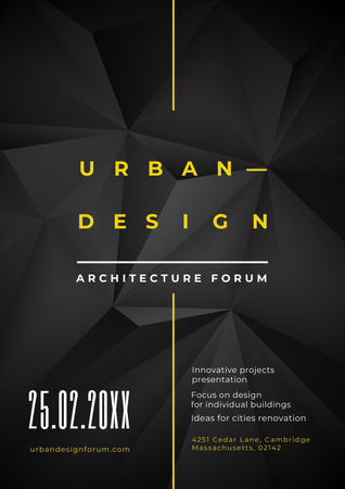 Urban Design event annoouncment with Concrete wall Poster Design Template