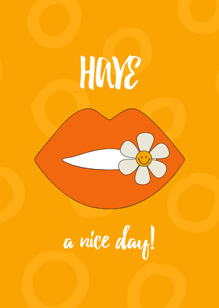 Have A Nice Day Wishes Postcard A6 Vertical Design Template