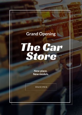 Designvorlage Car store grand opening announcement für Flayer