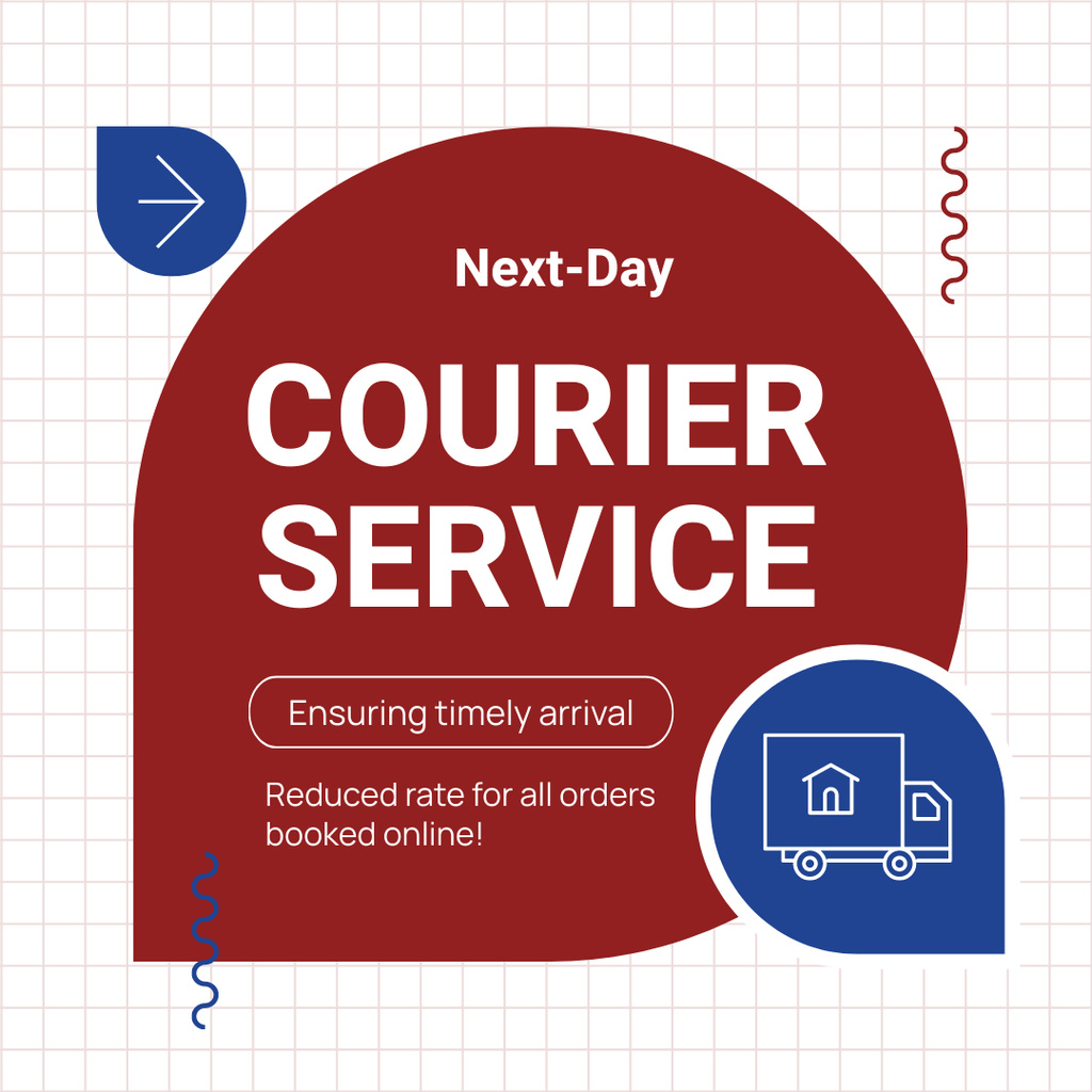 Timely Arrival of Your Packages with Our Courier Services Instagram AD Tasarım Şablonu