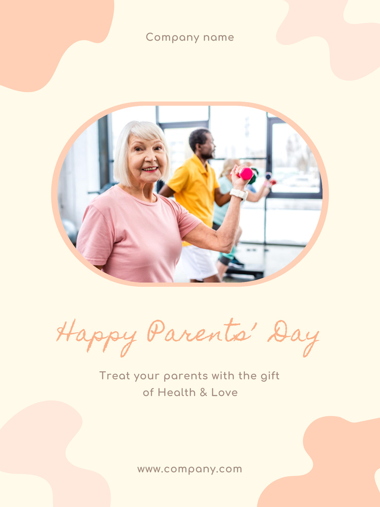 Grandparents Day Greeting with Smiling Grandmother Poster US – шаблон для дизайну