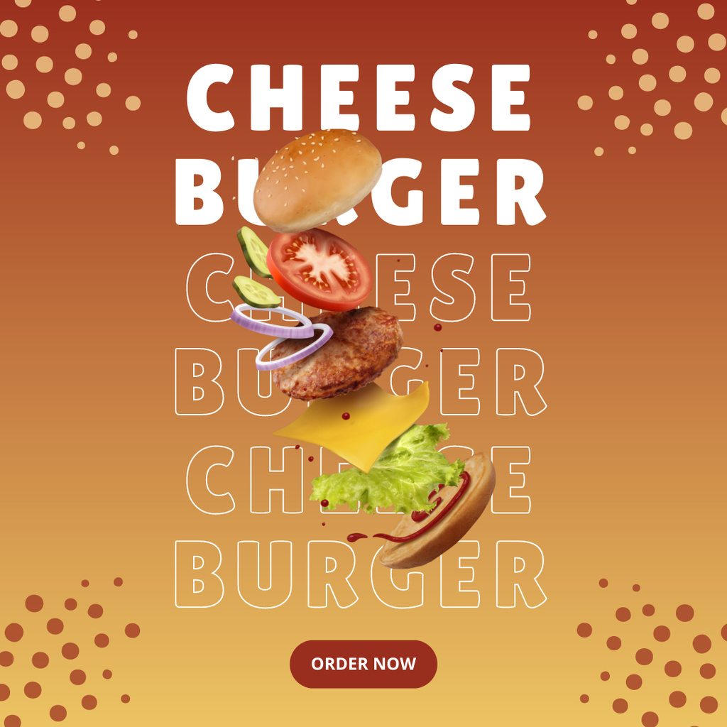 Cheese Burger Instagram Design Template
