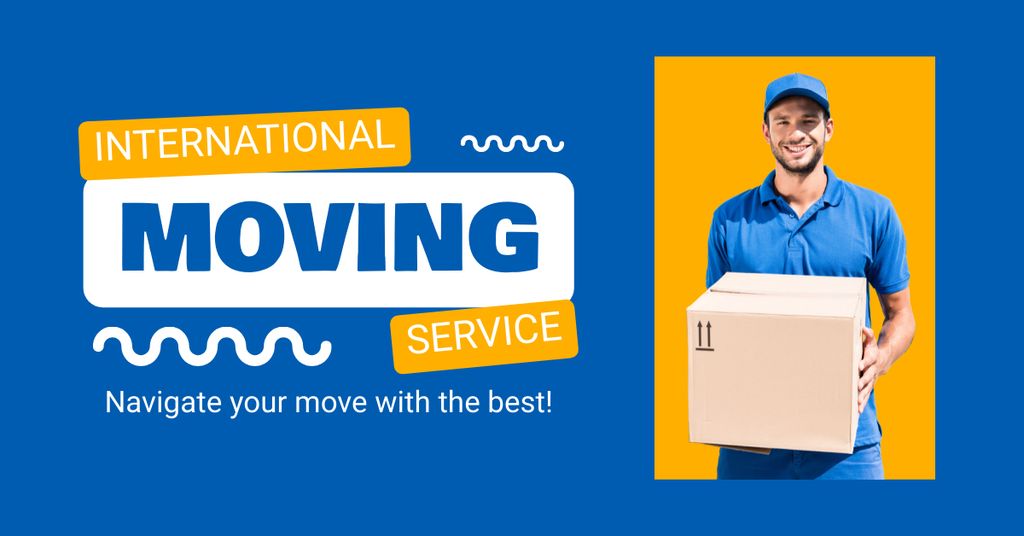 Plantilla de diseño de Ad of International Moving Services Facebook AD 