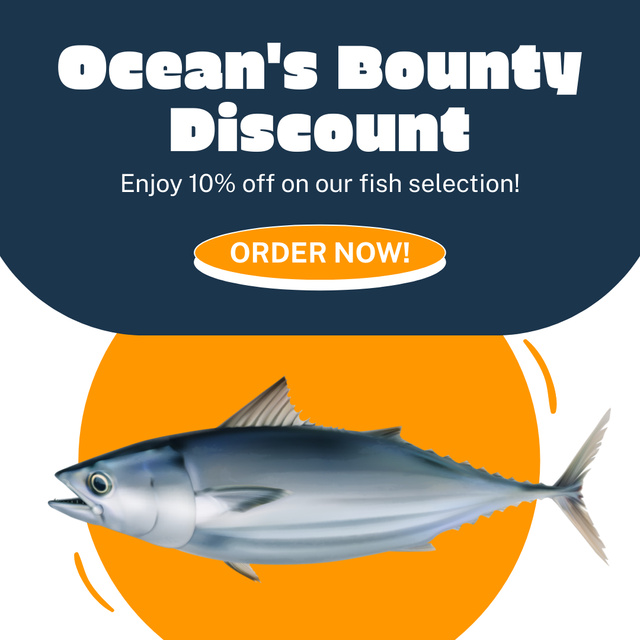Nice Discount on Fresh Ocean Fish Animated Post Design Template