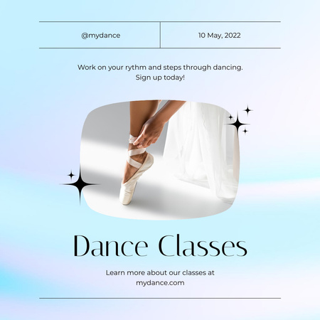 Announcement of the Opening of Dance Lessons Instagram Design Template