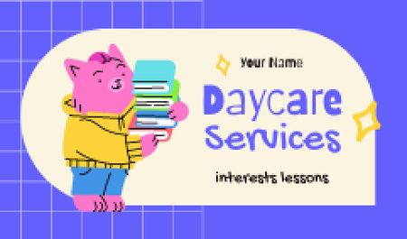 Ontwerpsjabloon van Business card van Daycare Services Offer