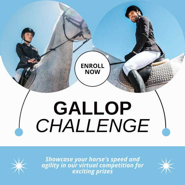 Join Gallop Challenge with Your Own Horse Instagram Πρότυπο σχεδίασης