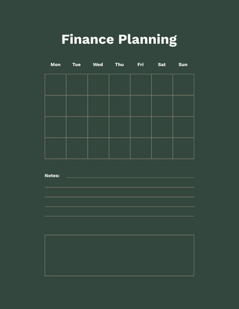 Designvorlage Wöchentlicher Finanzplaner im Grün für Notepad 8.5x11in