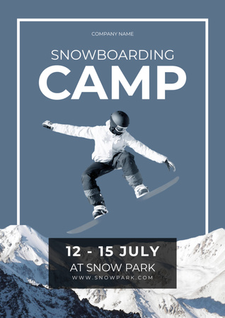 Designvorlage Snowboarding Camp Invitation für Poster A3