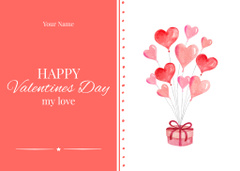 Valentine's Day Greeting with Gift and Balloons