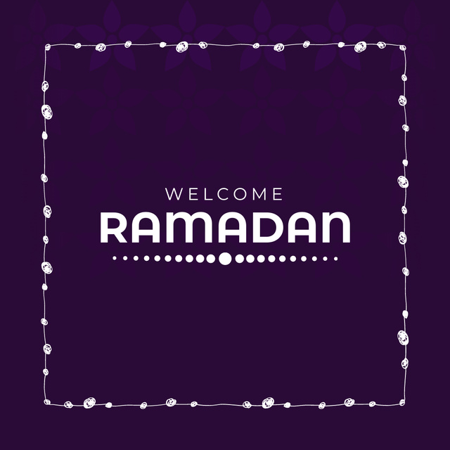 Month of Ramadan Violet Greeting Instagram Design Template